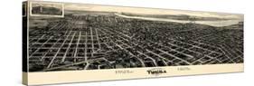 1918, Tulsa Bird's Eye View, Oklahoma, United States-null-Stretched Canvas