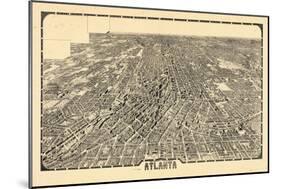 1919, Atlanta Bird's Eye View, Georgia, United States-null-Mounted Giclee Print