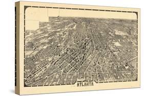 1919, Atlanta Bird's Eye View, Georgia, United States-null-Stretched Canvas