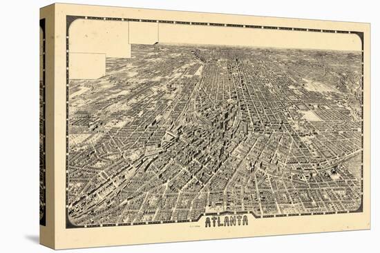 1919, Atlanta Bird's Eye View, Georgia, United States-null-Stretched Canvas