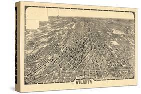 1919, Atlanta Bird's Eye View, Georgia, United States-null-Stretched Canvas
