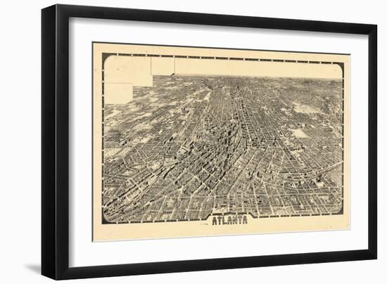 1919, Atlanta Bird's Eye View, Georgia, United States-null-Framed Premium Giclee Print