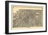 1919, Atlanta Bird's Eye View, Georgia, United States-null-Framed Premium Giclee Print