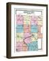 1919, Marquette County Map - Outline, Wisconsin, United States-null-Framed Giclee Print