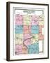 1919, Marquette County Map - Outline, Wisconsin, United States-null-Framed Giclee Print