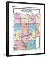 1919, Marquette County Map - Outline, Wisconsin, United States-null-Framed Giclee Print