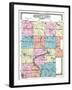 1919, Marquette County Map - Outline, Wisconsin, United States-null-Framed Giclee Print
