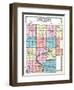 1919, Marquette County Map - Outline, Wisconsin, United States-null-Framed Premium Giclee Print