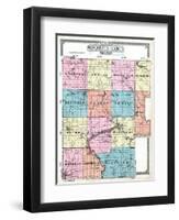 1919, Marquette County Map - Outline, Wisconsin, United States-null-Framed Premium Giclee Print