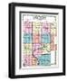 1919, Marquette County Map - Outline, Wisconsin, United States-null-Framed Premium Giclee Print