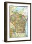 1919, State Map, Wisconsin, United States-null-Framed Giclee Print