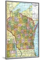 1919, State Map, Wisconsin, United States-null-Mounted Giclee Print