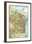 1919, State Map, Wisconsin, United States-null-Framed Giclee Print