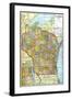 1919, State Map, Wisconsin, United States-null-Framed Giclee Print