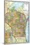 1919, State Map, Wisconsin, United States-null-Mounted Giclee Print