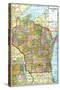 1919, State Map, Wisconsin, United States-null-Stretched Canvas