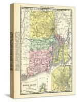 191x, Rhode Island State Map With Providence Inset, Rhode Island, United States-null-Stretched Canvas