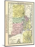 191x, Rhode Island State Map With Providence Inset, Rhode Island, United States-null-Mounted Giclee Print
