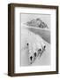 1920s 1930s FIVE ANONYMOUS MEN SKIING DOWN SNOW COVERED ALPS SWITZERLAND-H. Armstrong Roberts-Framed Photographic Print
