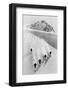 1920s 1930s FIVE ANONYMOUS MEN SKIING DOWN SNOW COVERED ALPS SWITZERLAND-H. Armstrong Roberts-Framed Photographic Print