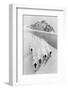 1920s 1930s FIVE ANONYMOUS MEN SKIING DOWN SNOW COVERED ALPS SWITZERLAND-H. Armstrong Roberts-Framed Photographic Print