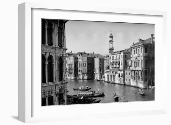 1920s-1930s Grand Canal from Rialto Bridge Venice, Italy-null-Framed Photographic Print