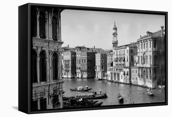 1920s-1930s Grand Canal from Rialto Bridge Venice, Italy-null-Framed Stretched Canvas