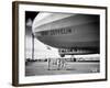 1920s-1930s People Looking at Gondola of Graf Zeppelin LZ-127 German Rigid Lighter Than Air Airship-null-Framed Photographic Print