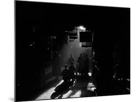 1920s-1930s Silhouetted People Mysterious Orient Dramatic Moody Backlit Street Scene in Old China-null-Mounted Photographic Print
