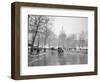 1920s-1930s the Capitol Building and Old Car Traffic in Winter Washington DC-null-Framed Photographic Print