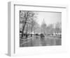 1920s-1930s the Capitol Building and Old Car Traffic in Winter Washington DC-null-Framed Photographic Print