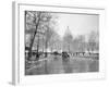 1920s-1930s the Capitol Building and Old Car Traffic in Winter Washington DC-null-Framed Photographic Print