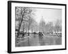 1920s-1930s the Capitol Building and Old Car Traffic in Winter Washington DC-null-Framed Photographic Print