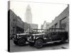 1920s-1930s Two Fire Trucks with Los Angeles City Hall California-null-Stretched Canvas