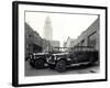 1920s-1930s Two Fire Trucks with Los Angeles City Hall California-null-Framed Photographic Print