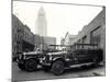 1920s-1930s Two Fire Trucks with Los Angeles City Hall California-null-Mounted Photographic Print
