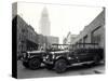 1920s-1930s Two Fire Trucks with Los Angeles City Hall California-null-Stretched Canvas