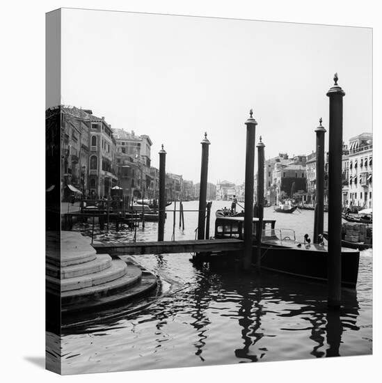 1920s-1930s Venice, Italy Gondolas Along Grand Canal-null-Stretched Canvas