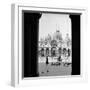 1920s 1930s VIEW THROUGH DOORWAY TO PEOPLE FEEDING PIGEONS IN FRONT OF ST. MARKS CATHEDRAL VENIC...-H. Armstrong Roberts-Framed Photographic Print