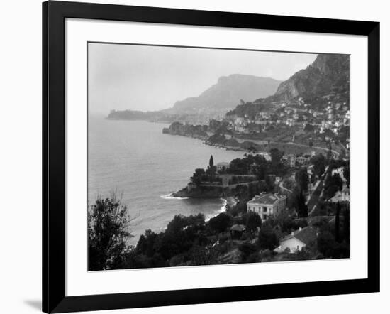 1920s Aerial Nice French Riviera Coastline Cote D'Zur Mediterranean Sea-null-Framed Photographic Print