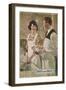 1920s American Banking Poster, Couple Washing Dishes-null-Framed Giclee Print