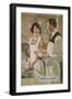 1920s American Banking Poster, Couple Washing Dishes-null-Framed Giclee Print