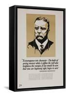 1920s American Banking Poster, Extravagence Rots Character, Teddy Roosevelt-null-Framed Stretched Canvas