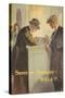 1920s American Banking Poster Saver or Spender Which?-null-Stretched Canvas