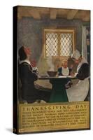 1920s American Banking Poster, Thanksgiving Day-null-Stretched Canvas