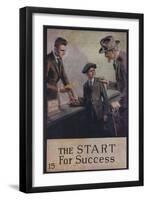 1920s American Banking Poster, the Start for Success-null-Framed Giclee Print