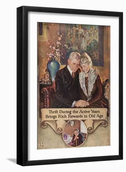 1920s American Banking Poster, Thrift During Active Years-null-Framed Giclee Print