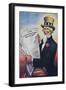 1920s American Banking Poster, Uncle Sam Deposits Show Huge Gains-null-Framed Giclee Print