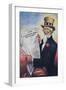 1920s American Banking Poster, Uncle Sam Deposits Show Huge Gains-null-Framed Giclee Print