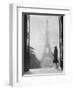 1920s Anonymous Silhouetted Woman Standing in Profile in the Trocadero across the Seine-null-Framed Photographic Print